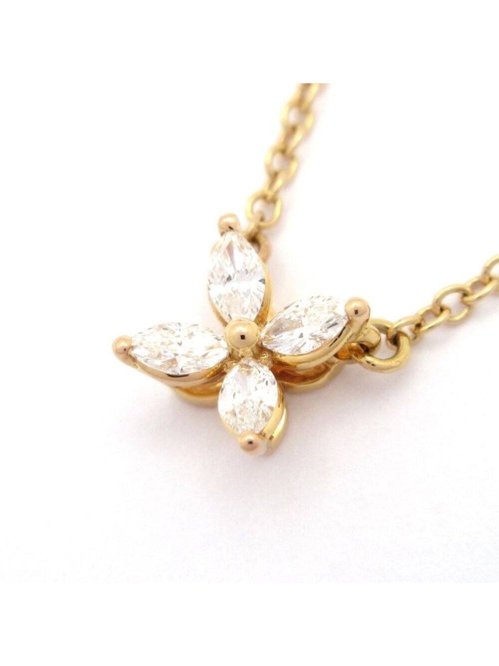 Tiffany & Co Necklace Victoria Mini 18k Pink Gold Diamond Marquise